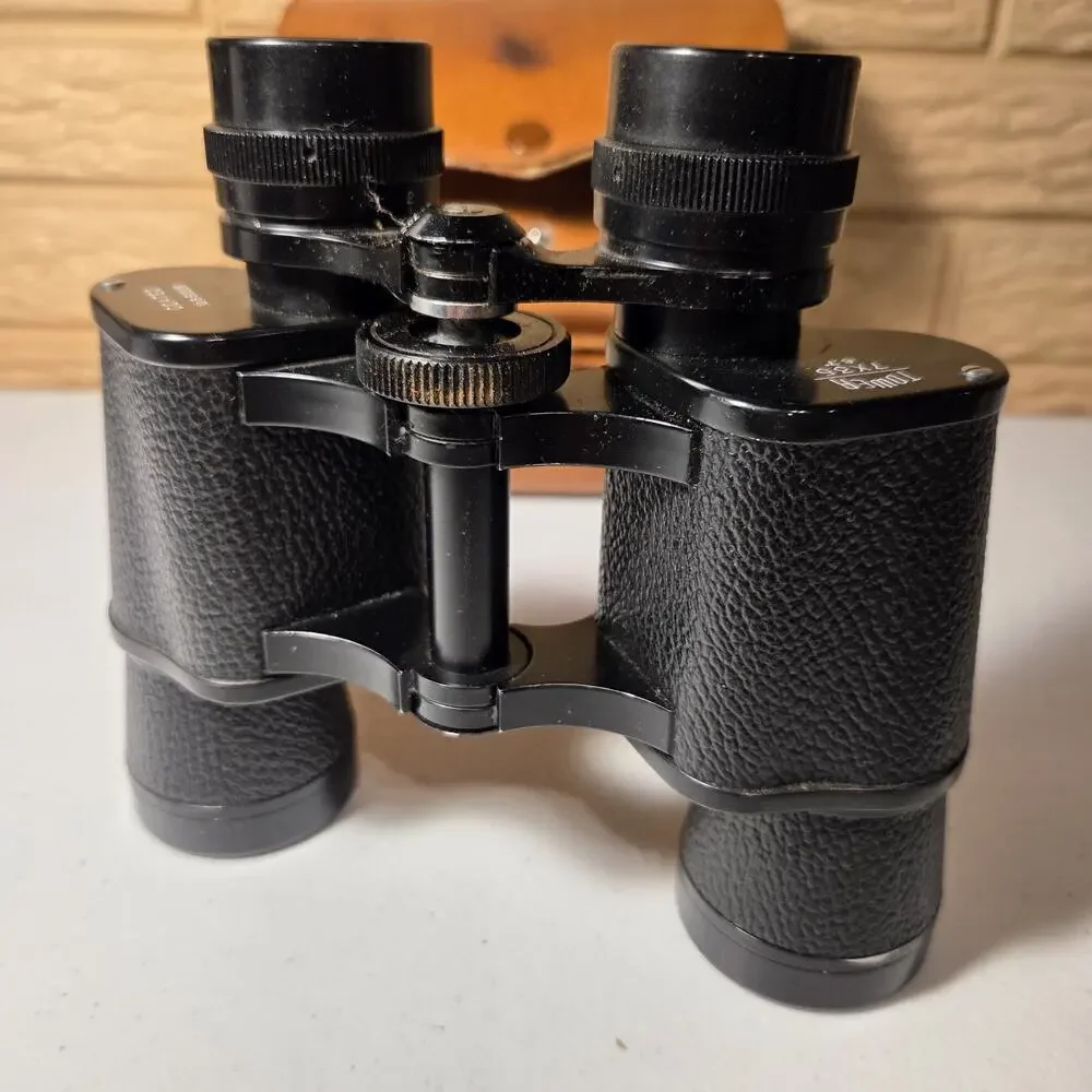 Tower Vintage Binoculars Coated Optics 7 x 50mm Black w/ case & compact bonus!